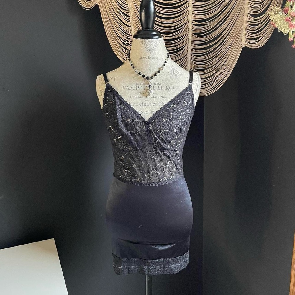 BHS Black Lace Slip Dress Bodysuit Shapewear